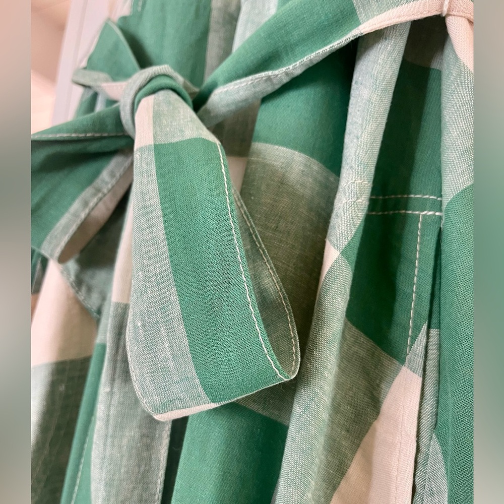 Maeve Green and White Checkered Midi Dress - Picture 4 of 11